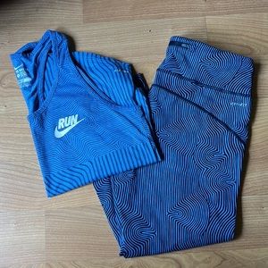 Nike run DRI-fit calf length leggings + top